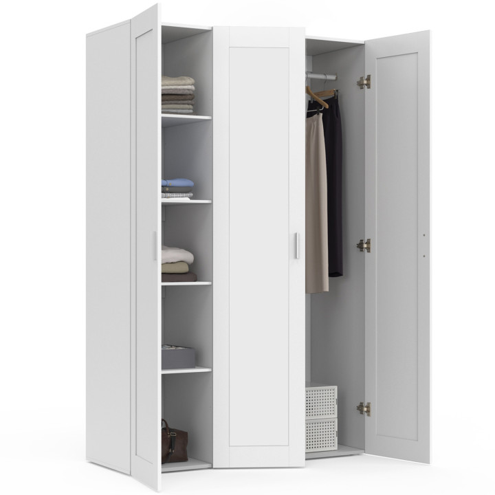 Armario blanco 3 puertas 120cm - VITO | ID Market