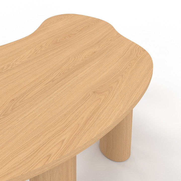 Mesa de centro 100 cm estilo orgánico madera efecto haya | IdMarket