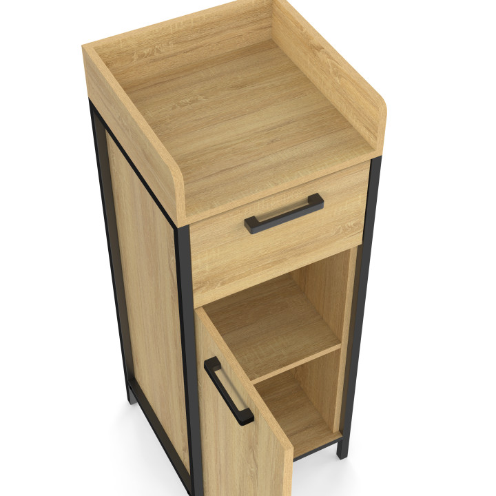 Columna de almacenamiento adicional para baño 1 cajón 1 armario diseño industrial - DETROIT | IdMarket