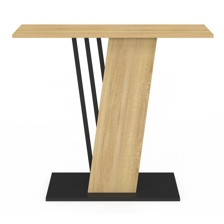 Consola con tapa de madera y pata cruzada negra - VICKY | IdMarket