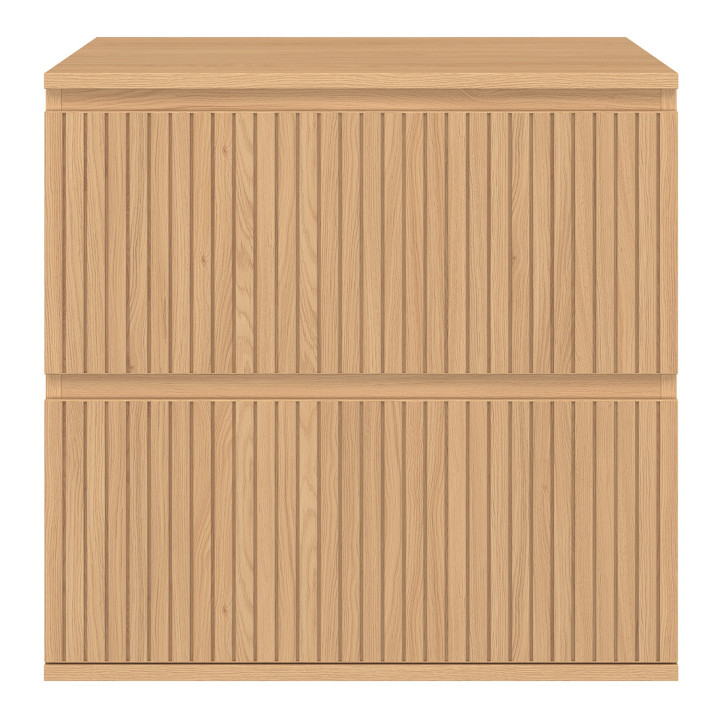 Hängewaschbeckenunterschrank Badezimmer 2 Schubladen Latteneffekt - VICTOR | IdMarket