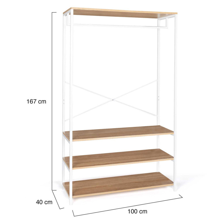 Cómoda blanca estilo industrial 100 cm - DETROIT | ID Market