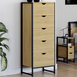 Cómoda 5 cajones 45 cm diseño industrial - DETROIT | IdMarket