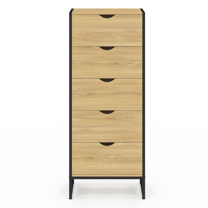 Cómoda 5 cajones 45 cm diseño industrial - DETROIT | IdMarket