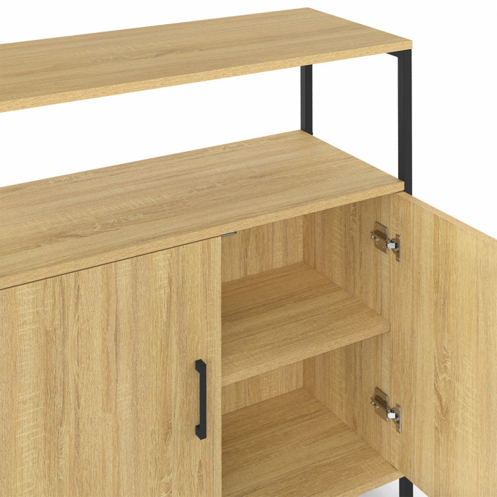 Aparador con 1 hueco y 2 puertas, 70 cm, diseño industrial - DETROIT | IdMarket