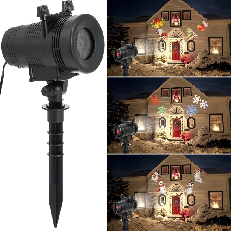 Projecteur led motifs de Noël multicolores déco pour façade Eclair...