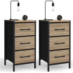 Juego de 2 mesillas de noche con 3 cajones - UTAH | IdMarket