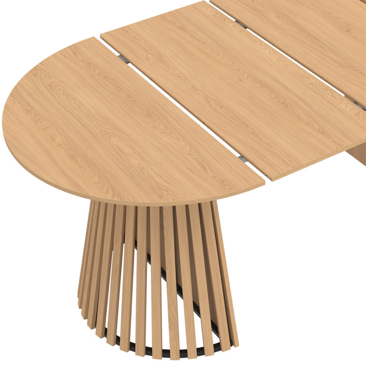 Mesa de comedor redonda extensible para 4-10 personas con patas de madera 110-200 cm - CARMEN | IdMarket