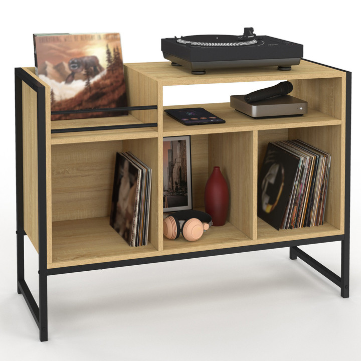 Vinylmöbel, Sideboard 100cm Holz und Schwarz Industriedesign - DETROIT | IdMarket