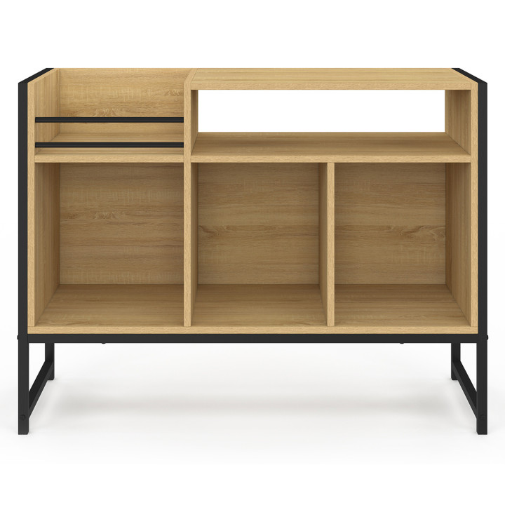 Vinylmöbel, Sideboard 100cm Holz und Schwarz Industriedesign - DETROIT | IdMarket