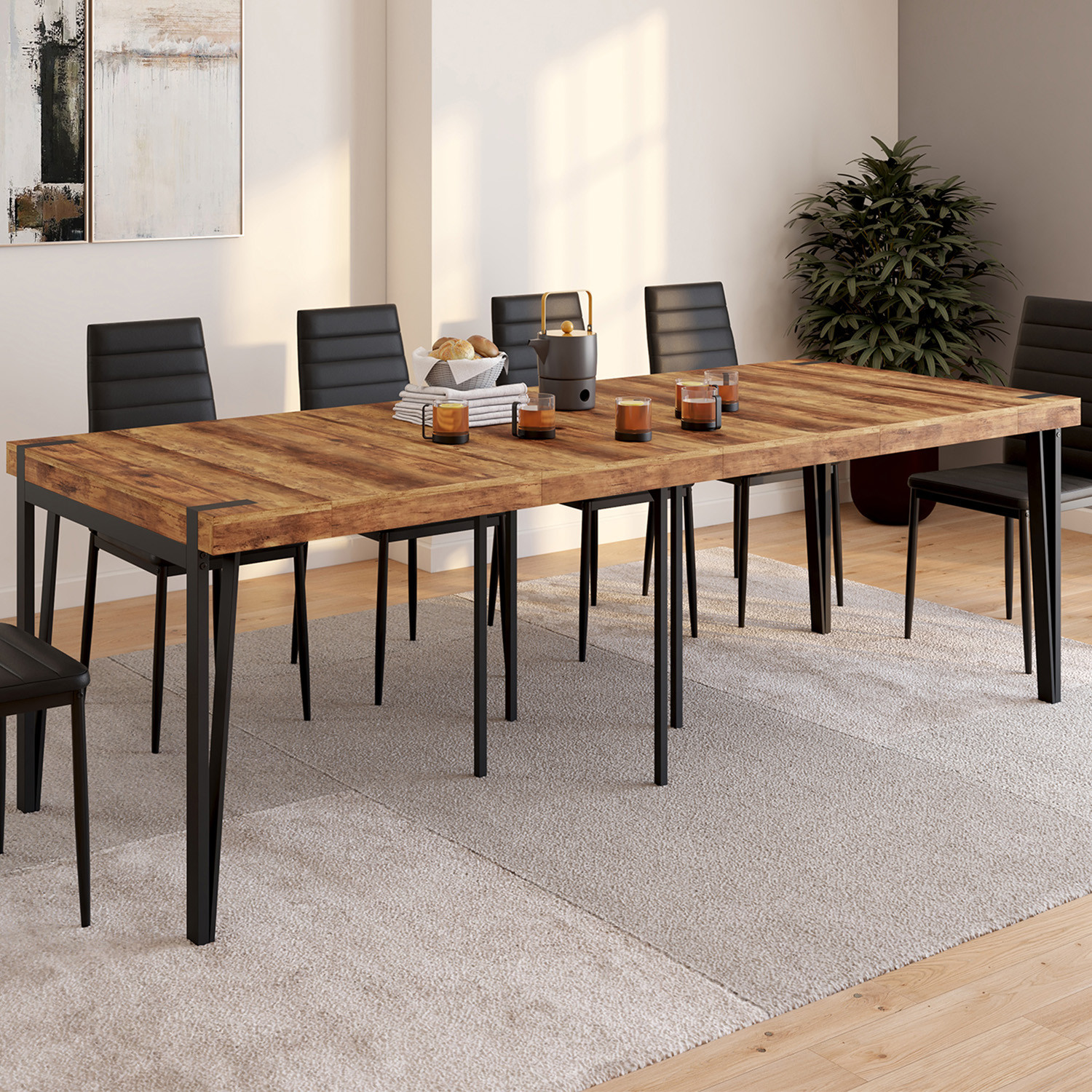Table console extensible 10 personnesdesign industriel 235 cm
