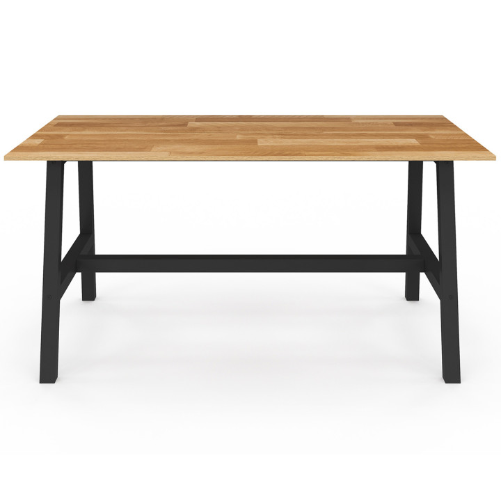 Mesa de comedor rectangular 6 personas madera y metal 160 cm - MADELEINE | IdMarket