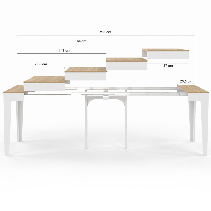 Mesa consola extensible para 10 personas 235 cm madera y haya - MICHEL | IDMarket