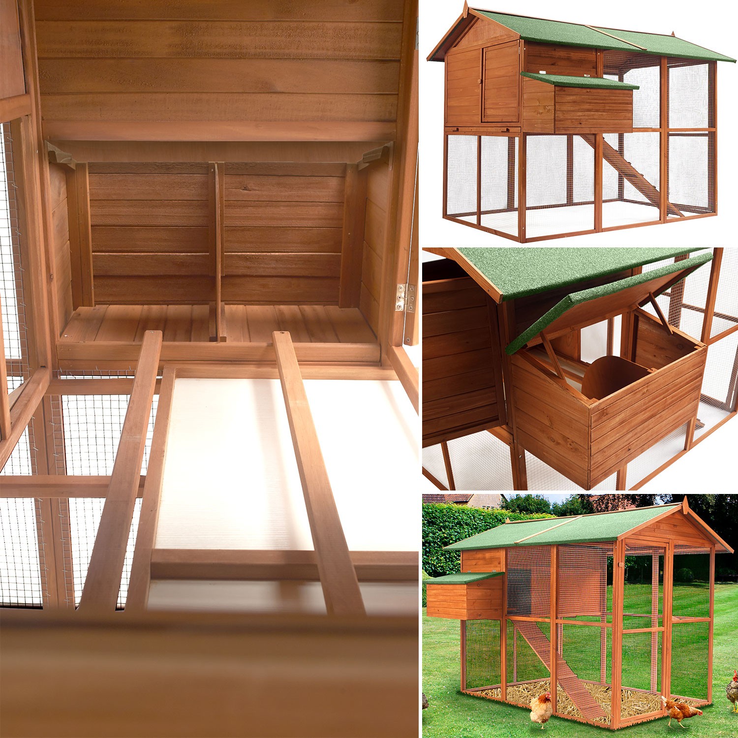 Poulailler Volière Duplex Xxl En Bois Idmarket