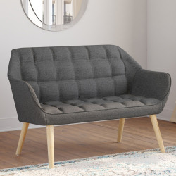 Anthrazitgraues Stoffsofa mit Bank - CASTILLE | IdMarket