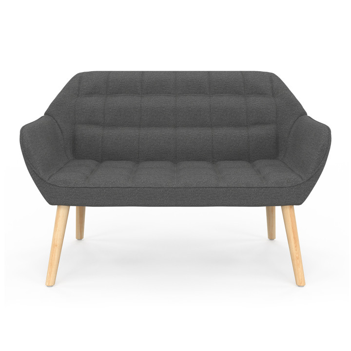 Divano con panca in tessuto grigio antracite - CASTILLE | IdMarket