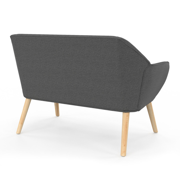 Divano con panca in tessuto grigio antracite - CASTILLE | IdMarket