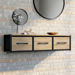 Consolle a muro a 3 cassetti dal design industriale UTAH