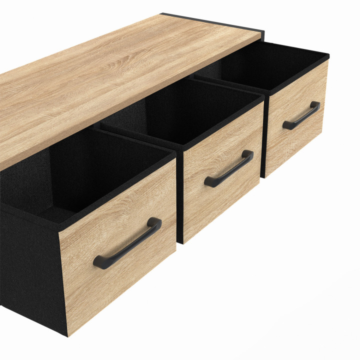 UTAH Wandconsole met 3 lades en industrieel ontwerp