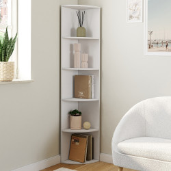 Etagère murale d'angle MODULA 5 niveaux blanche