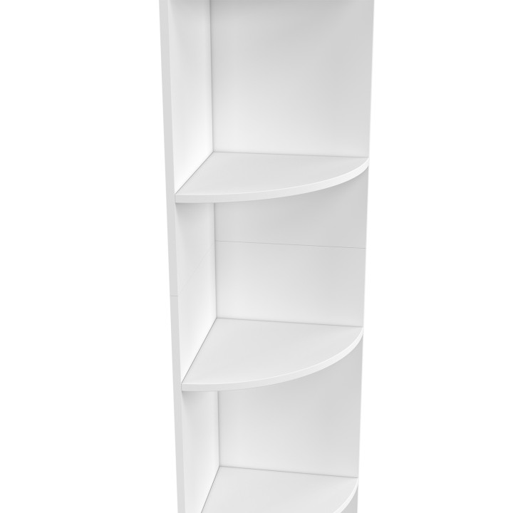 MODULA 5-vaks witte hoekwandplank, vrijstaand of aan de wand bevestigd