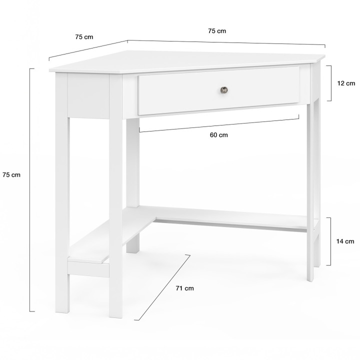 Escritorio esquinero blanco para ahorrar espacio - REMI | IdMarket