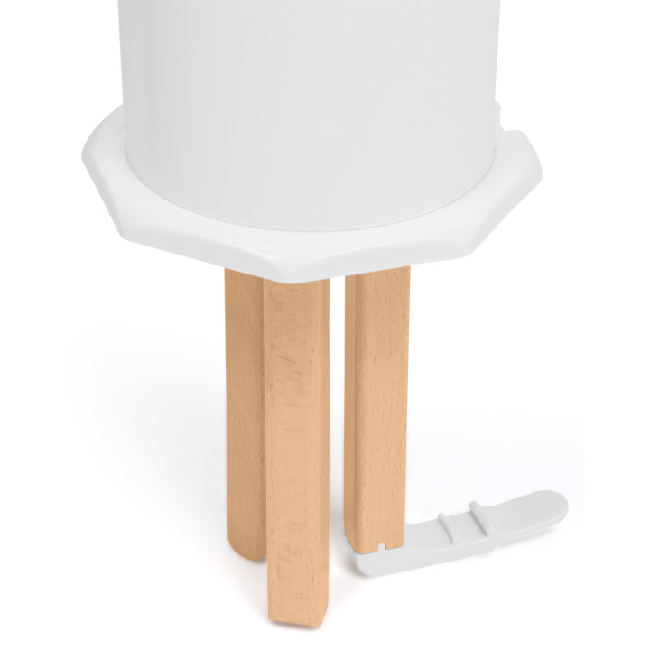 Tendedero giratorio plegable de madera y blanco | IdMarket