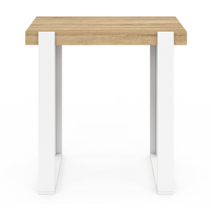 Mesa de cocina blanca y madera 90 cm - PHOENIX | ID Market