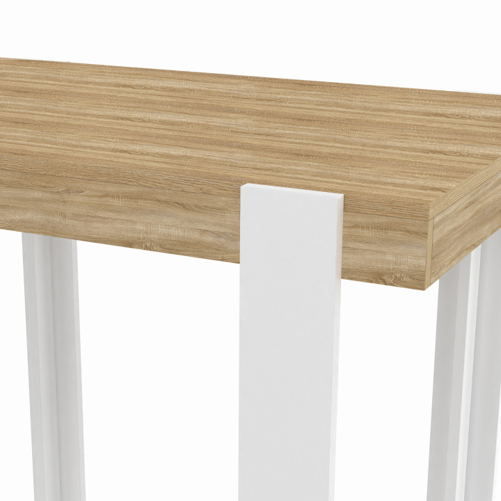 Mesa de cocina blanca y madera 90 cm - PHOENIX | ID Market