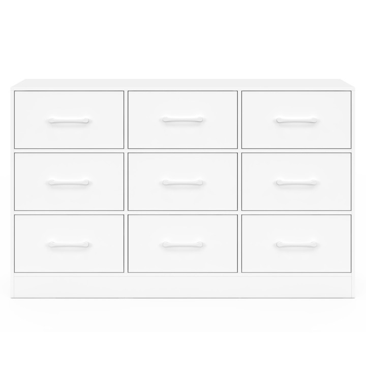 Commode 9 tiroirs en tissu UPPAH 113 cm meuble de rangement bois blanc