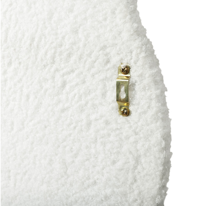 Wellenspiegel aus cremefarbenem Bouclé-Stoff 150 x 50 cm | IdMarket