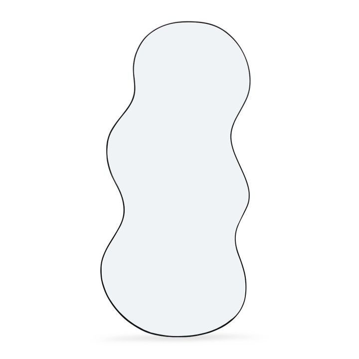 Zwarte organische contour spiegel 45 x 100 cm | IdMarket