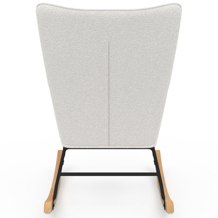 Mecedora escandinava en tejido rizado beige - IVAR | IdMarket