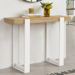 Mueble consola de estilo industrial en madera y blanco - PHOENIX | IdMarket