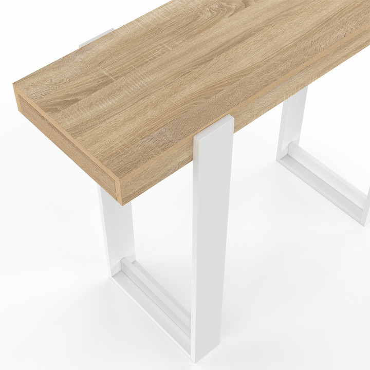 Mueble consola de estilo industrial en madera y blanco - PHOENIX | IdMarket