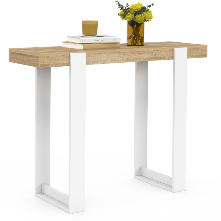 Mueble consola de estilo industrial en madera y blanco - PHOENIX | IdMarket