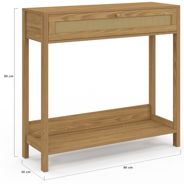 Console HANAE 1 tiroir effet naturel cannage Console HANAE 1 tiroir effet naturel cannage
