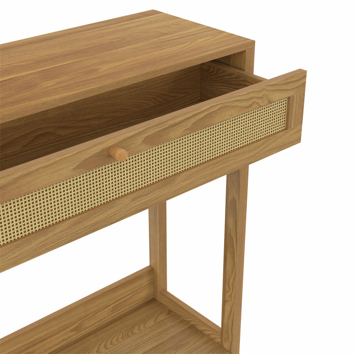 Konsole mit 1 Schublade, natürliches Rohrgeflecht - HANAE | IdMarket