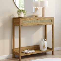 Consola de 1 cajón con efecto caña natural - HANAE | IdMarket