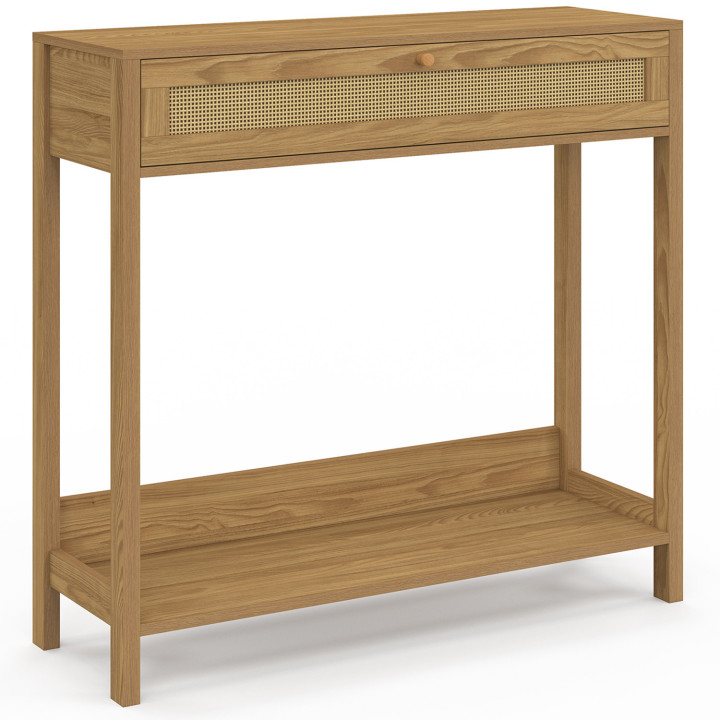 Console HANAE 1 tiroir effet naturel cannage Console HANAE 1 tiroir effet naturel cannage