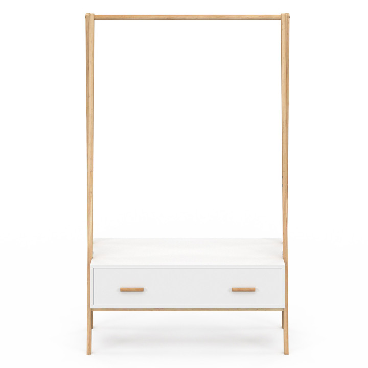 Portabebés infantil tipi 130 cm con 1 puerta blanco y madera - LEON | IdMarket