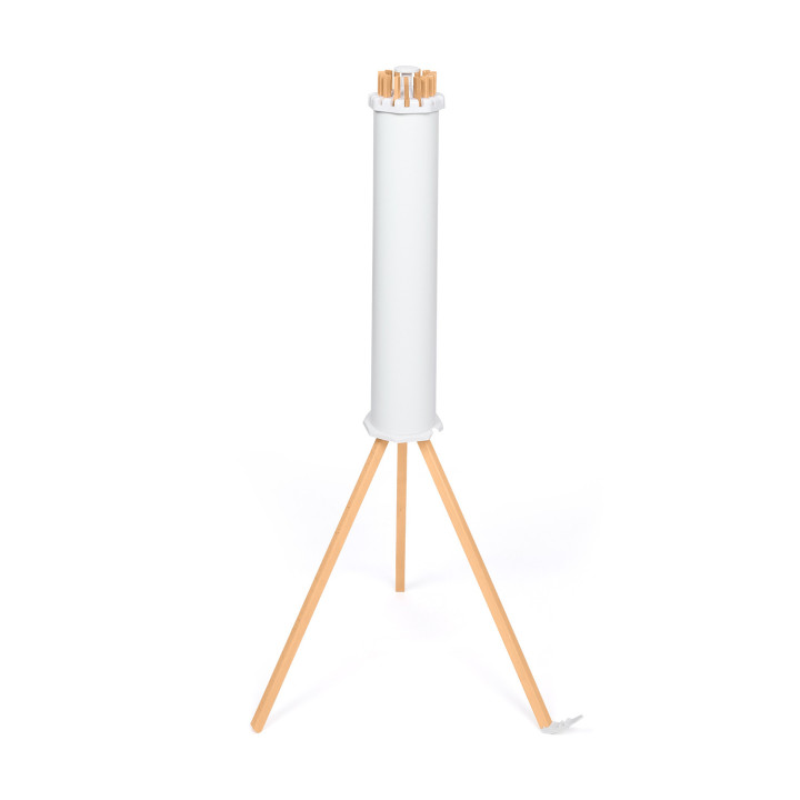 Tendedero giratorio plegable de madera y blanco | IdMarket