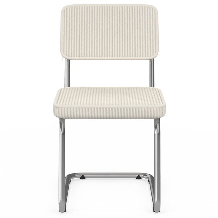 Juego de 4 sillas cantilever de pana beige con patas de metal - NAHE | IdMarket