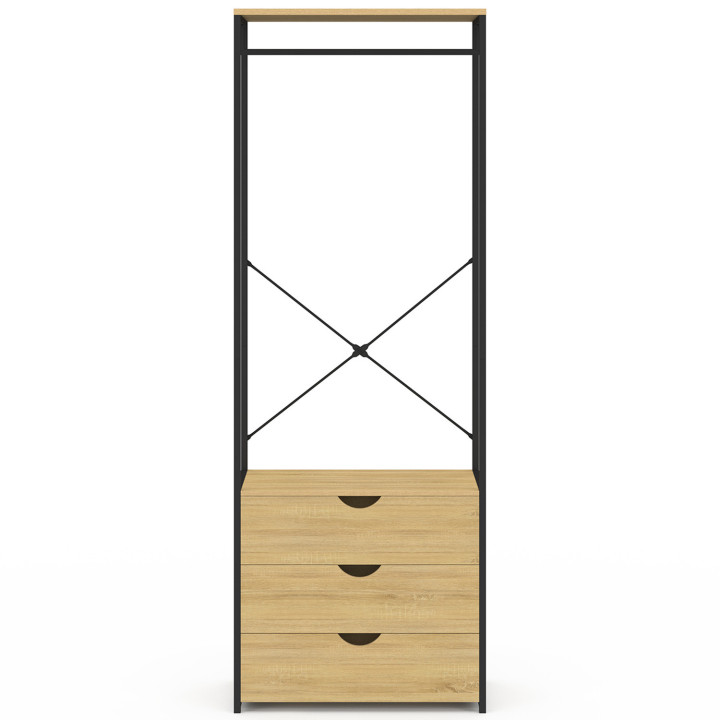 Armario 3 cajones L.60 cm diseño industrial - DETROIT | IdMarket