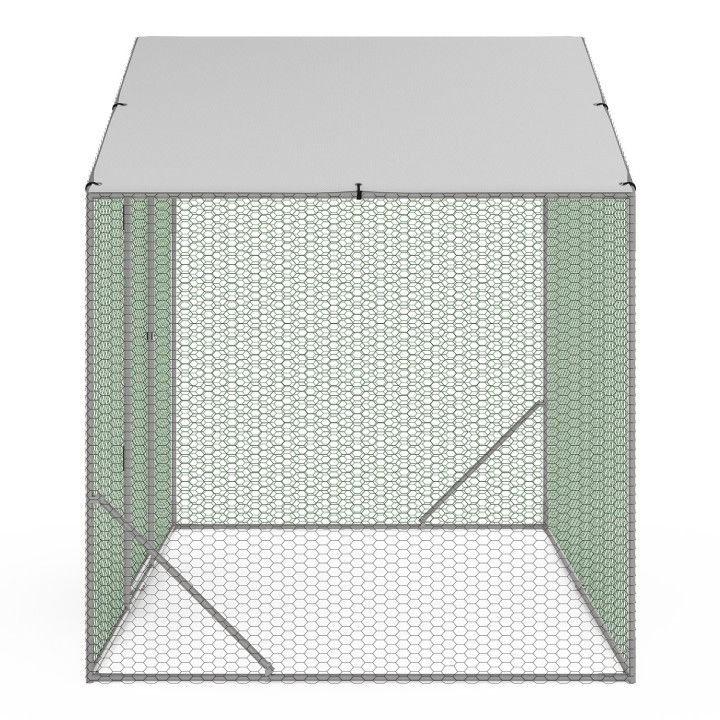 Enclos poulailler 3 m² parc grillagé 2,20x1,4 M acier galvanisé