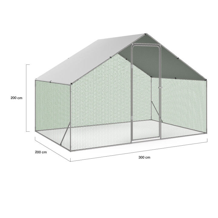 Corral para gallinas 6m2 corral de alambre de acero galvanizado | ID Market