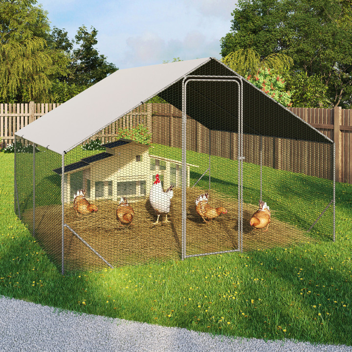 Gallinero 9 m² alambrada 3x3m acero galvanizado