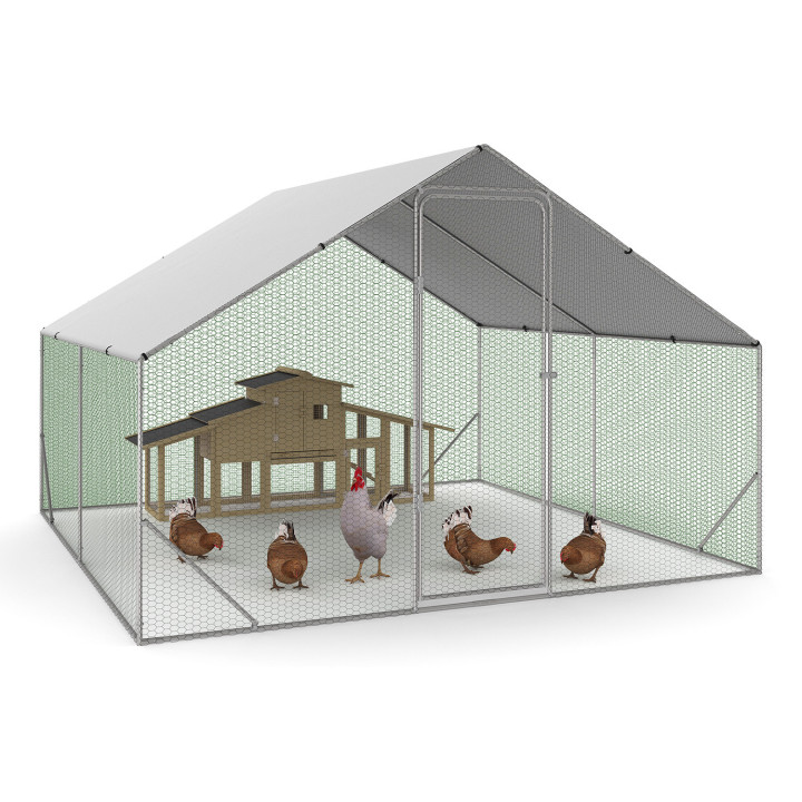 Gallinero 9 m² alambrada 3x3m acero galvanizado