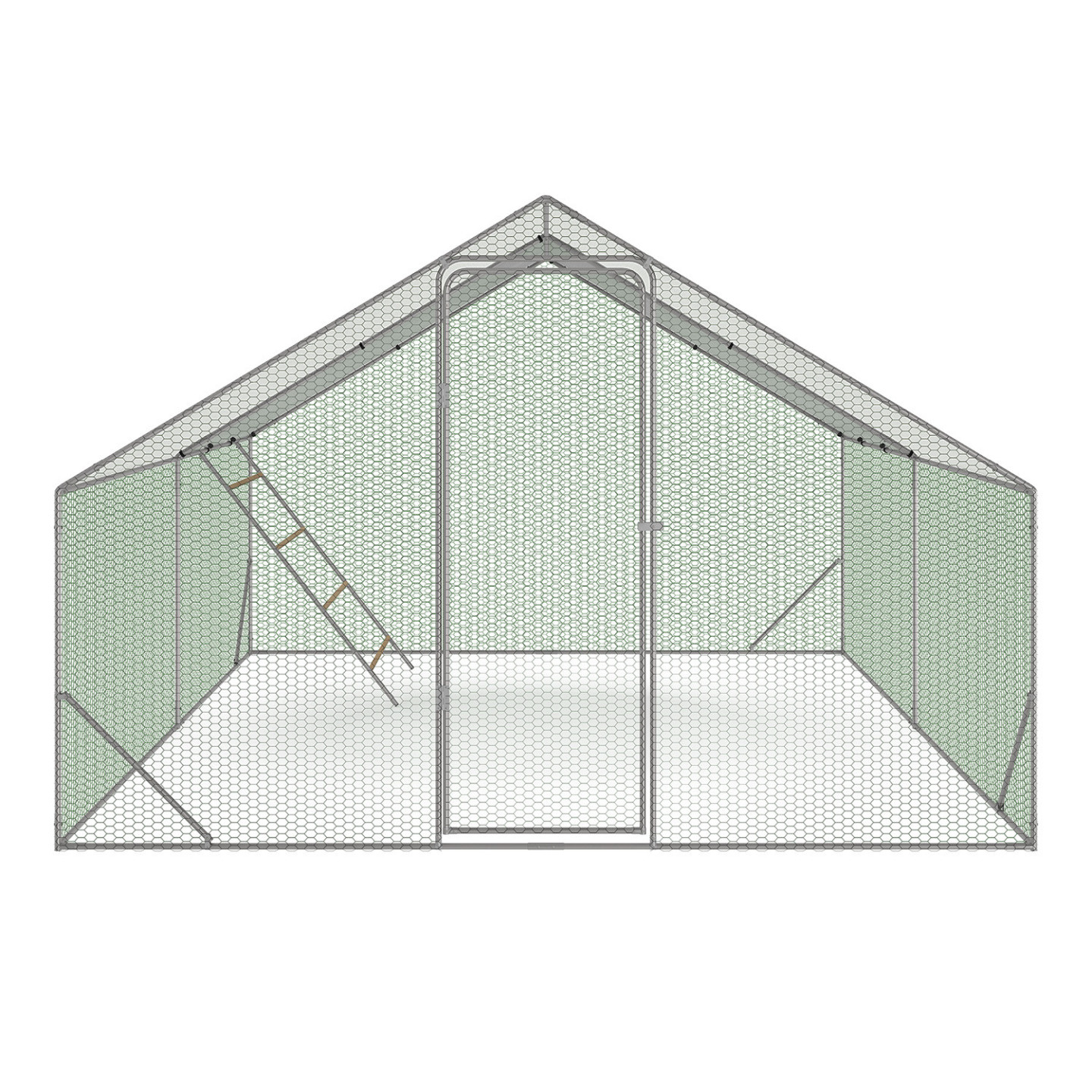 Volière ID Market Enclos poulailler 12 m² 4x3 M avec grand perchoir 4