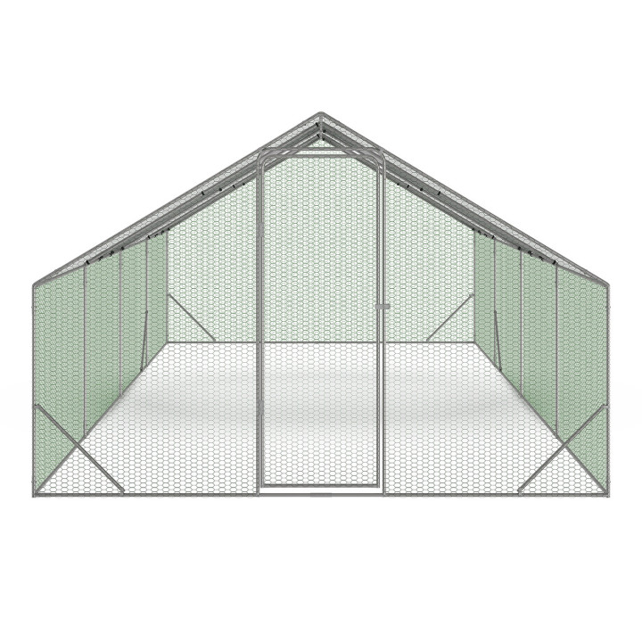 Barato 24m2 8x3m gallinero con recinto de malla | ID Market